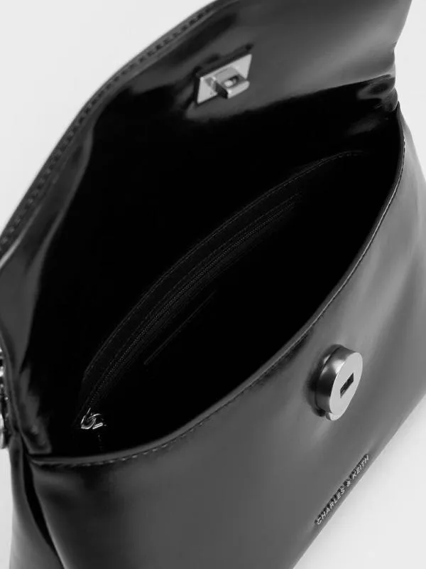 Women Andromeda ChunkyChain Top Handle Bag 8211 Noir CHARLES and KEITH Top Handle Bags
