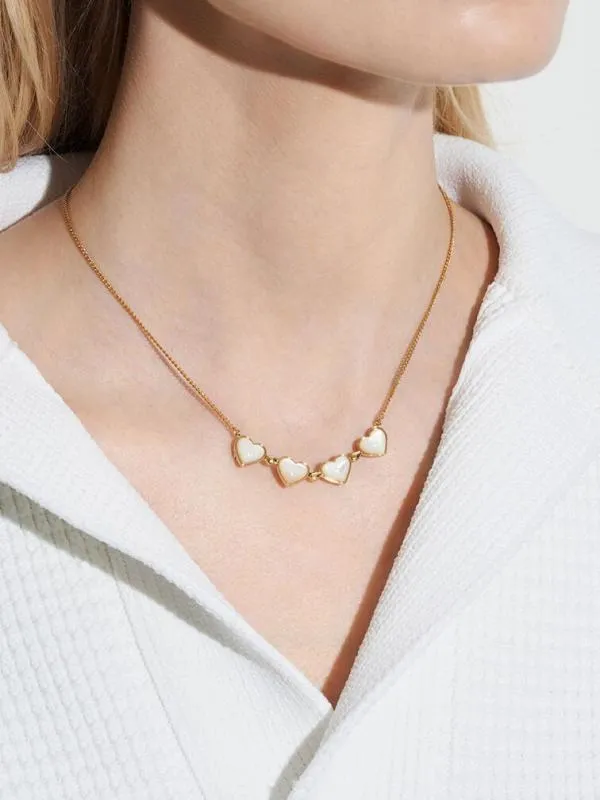 Women Annalise Clover Heart Necklace 8211 Gold CHARLES and KEITH Necklaces