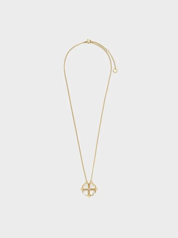Women Annalise Clover Heart Necklace 8211 Gold CHARLES and KEITH Necklaces