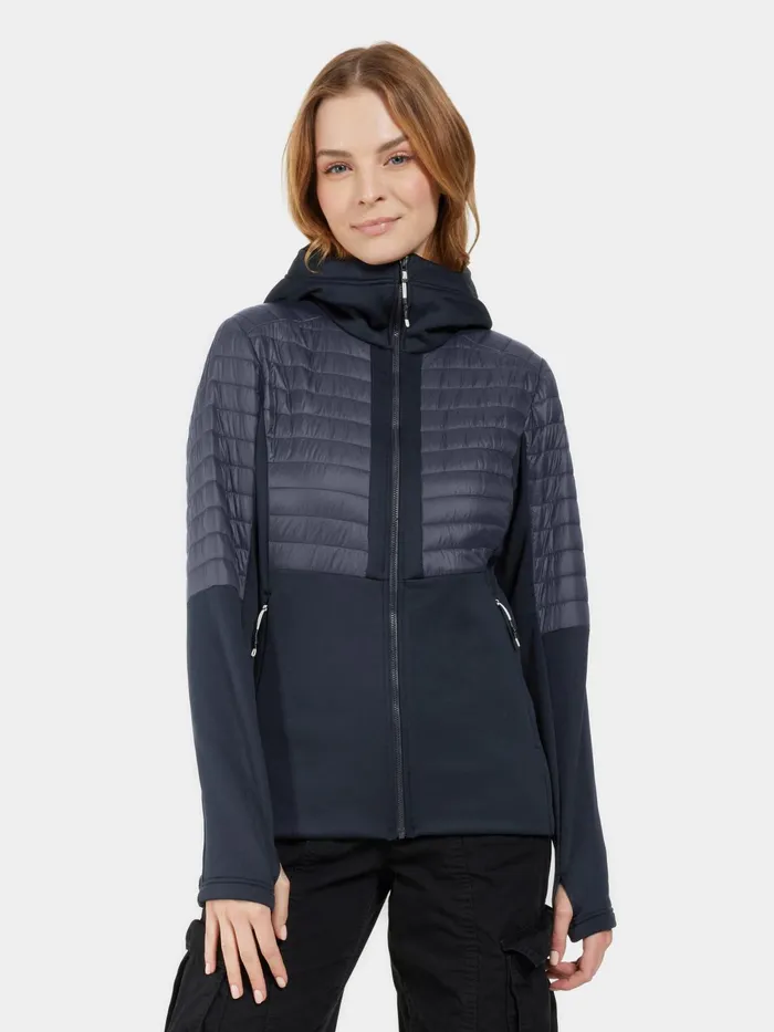 Women Annema FullZip Dark Night Blue Didriksons Outdoor Jackets