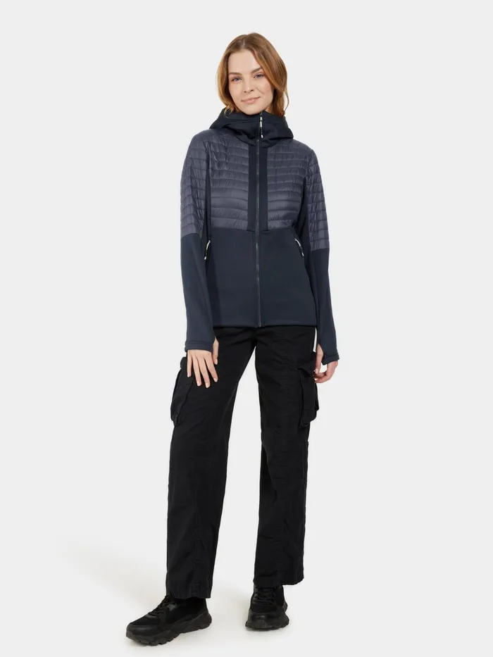 Women Annema FullZip Dark Night Blue Didriksons Outdoor Jackets