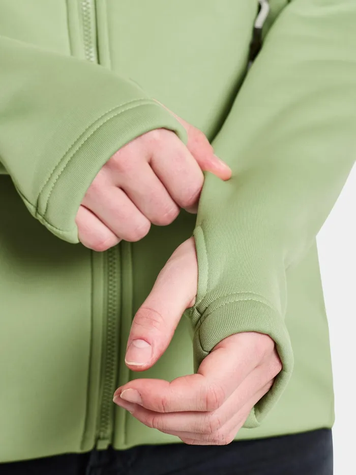 Women Annema FullZip Soft Green Didriksons Outdoor Jackets