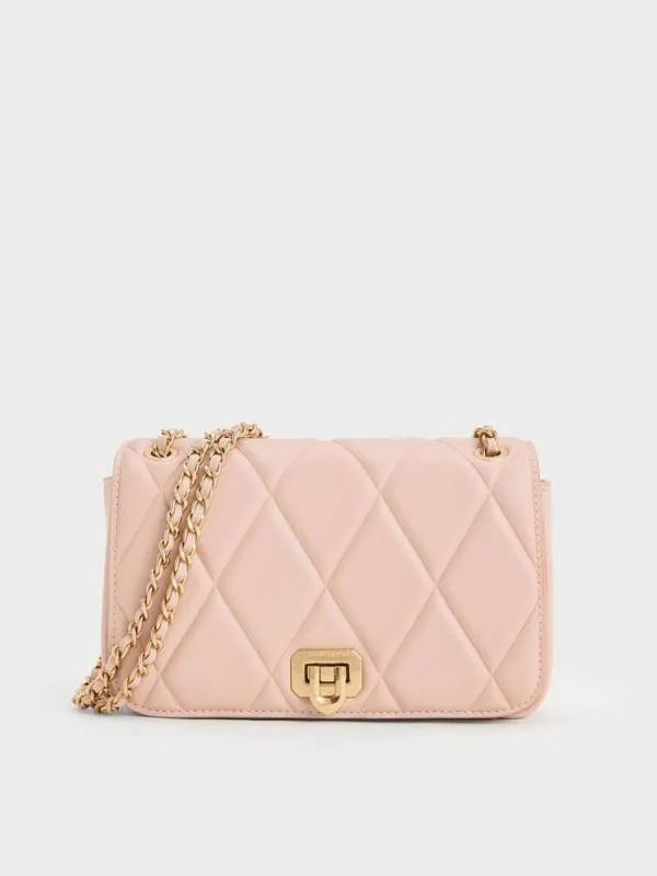 Women Arwen DiamondQuilt Shoulder Bag 8211 Light Pink CHARLES and KEITH Shoulder Bags Women Arwen DiamondQuilt Shoulder Bag 8211 Light Pink CHARLES and KEITH Shoulder Bags