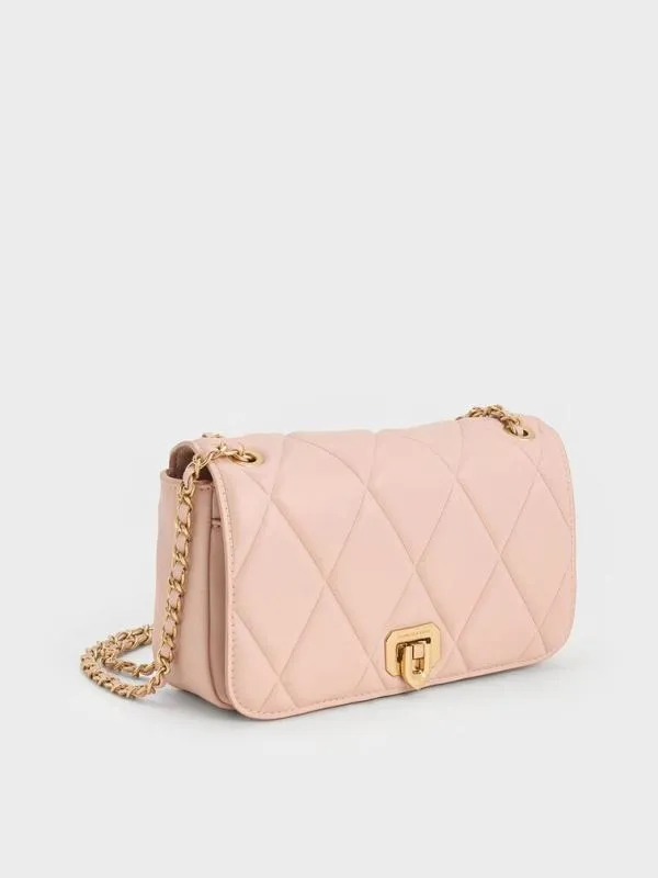 Women Arwen DiamondQuilt Shoulder Bag 8211 Light Pink CHARLES and KEITH Shoulder Bags Women Arwen DiamondQuilt Shoulder Bag 8211 Light Pink CHARLES and KEITH Shoulder Bags