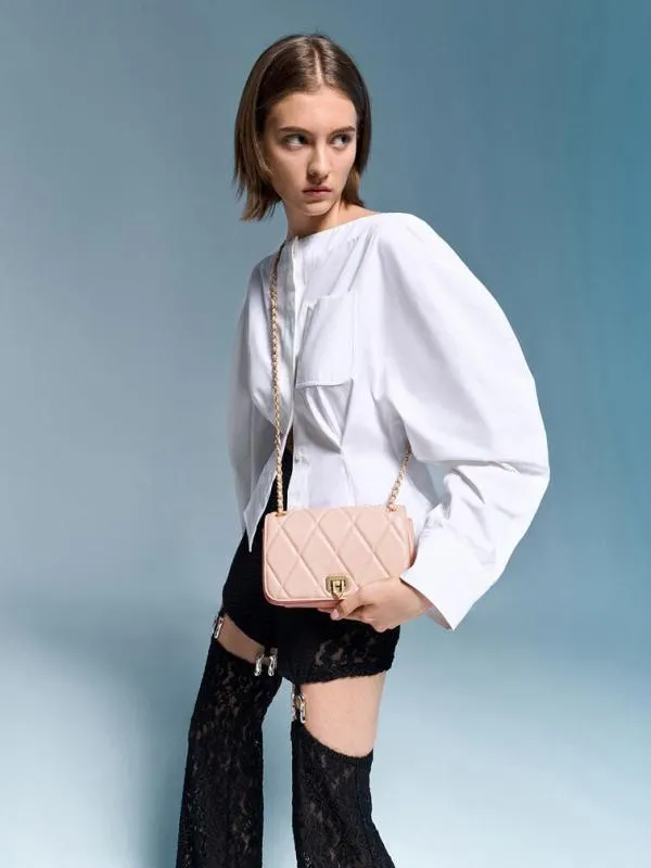 Women Arwen DiamondQuilt Shoulder Bag 8211 Light Pink CHARLES and KEITH Shoulder Bags Women Arwen DiamondQuilt Shoulder Bag 8211 Light Pink CHARLES and KEITH Shoulder Bags