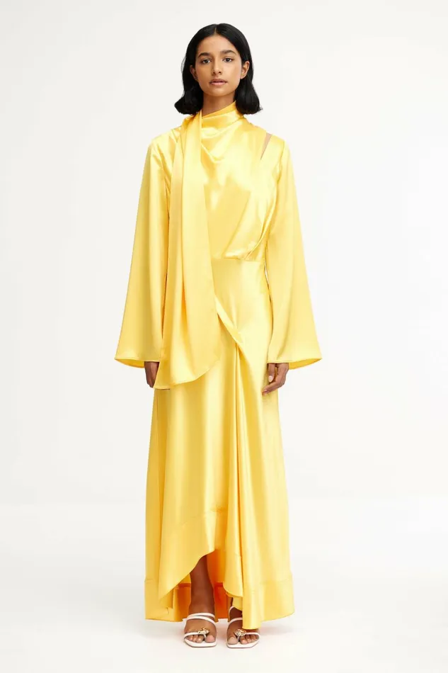 Women BAILEYGREEN MIDI DRESS Honey Gold Acler Maxi Dresses