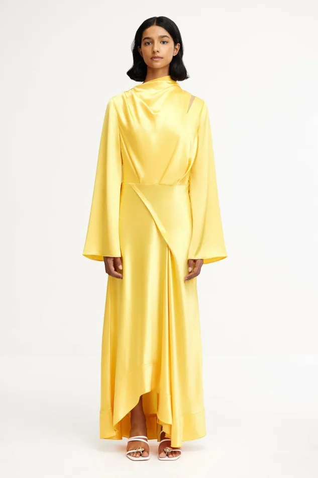 Women BAILEYGREEN MIDI DRESS Honey Gold Acler Maxi Dresses