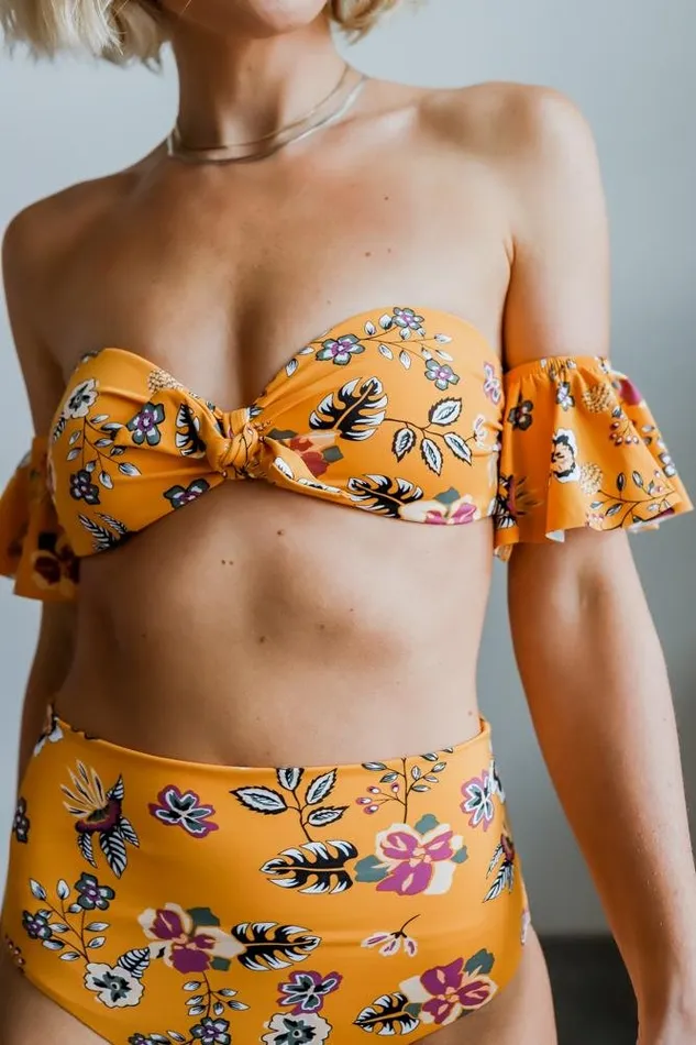Women Bikini Baltic Born Miami Bikini Top Yellow Floral Women Bikini Baltic Born Miami Bikini Top Yellow Floral