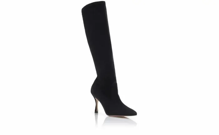 Women Black Kid Suede Sock Boots Manolo Blahnik Boots