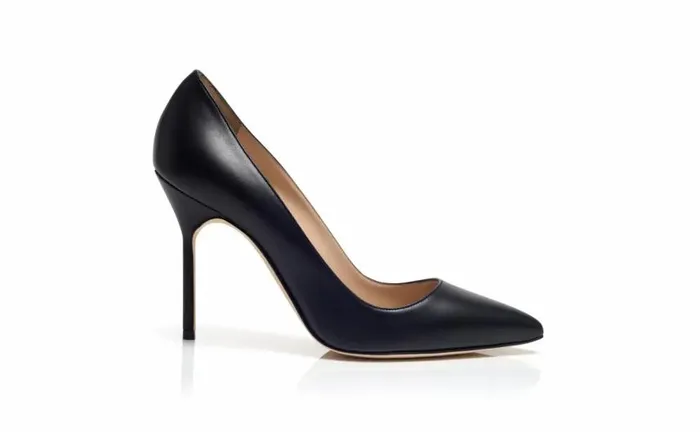 Women Black Nappa Leather Pointed Toe Pumps Manolo Blahnik Pumps