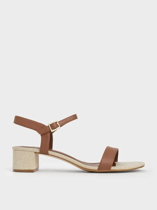 Women Block Heel AnkleStrap Sandals 8211 Multi CHARLES and KEITH Heels