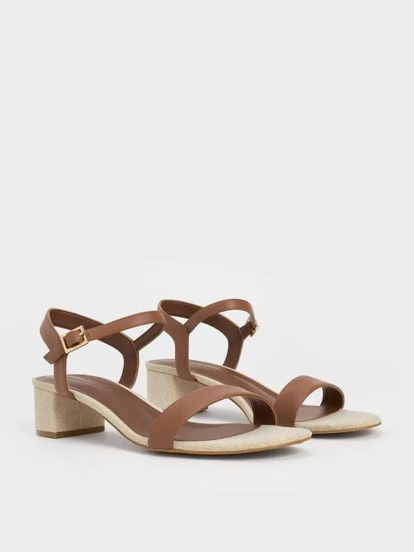 Women Block Heel AnkleStrap Sandals 8211 Multi CHARLES and KEITH Heels