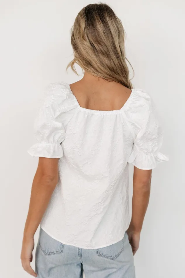 Women Blouses Shirts Baltic Born Dalian Embossed Top Off White