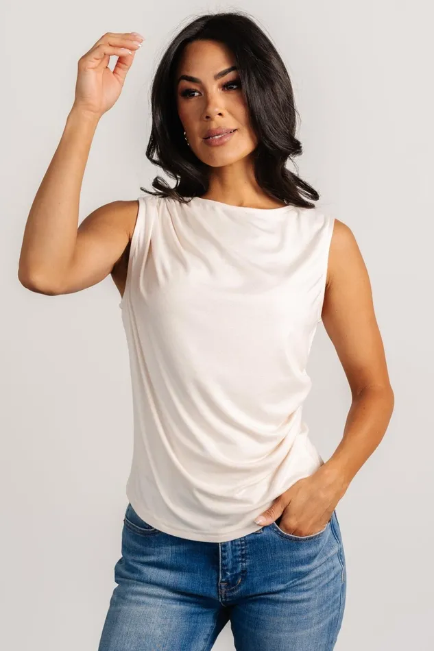 Women Blouses Shirts Baltic Born Jia Ruched Tank Top Beige