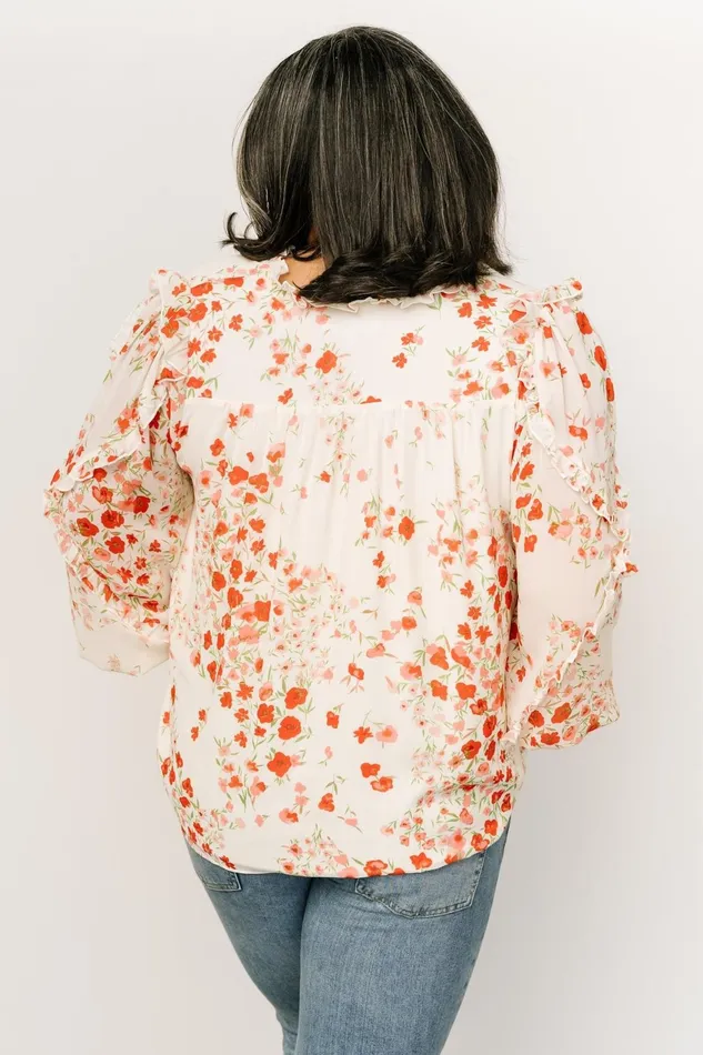 Women Blouses Shirts Baltic Born Karlie Long Sleeve Ruffle Top Ivory Red Multi Women Blouses Shirts Baltic Born Karlie Long Sleeve Ruffle Top Ivory Red Multi