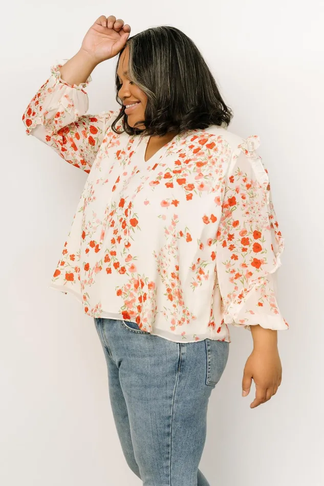 Women Blouses Shirts Baltic Born Karlie Long Sleeve Ruffle Top Ivory Red Multi Women Blouses Shirts Baltic Born Karlie Long Sleeve Ruffle Top Ivory Red Multi