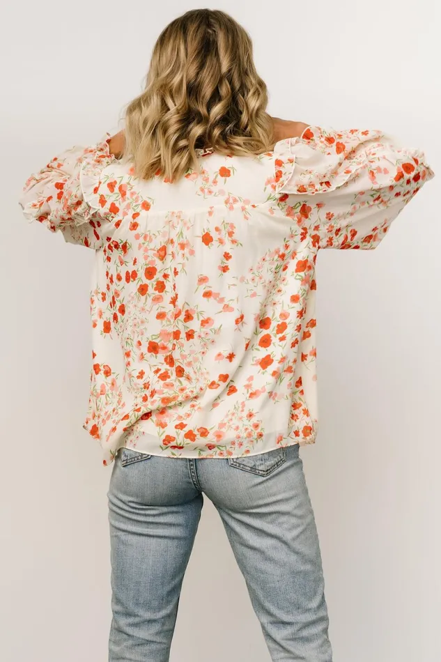 Women Blouses Shirts Baltic Born Karlie Long Sleeve Ruffle Top Ivory Red Multi Women Blouses Shirts Baltic Born Karlie Long Sleeve Ruffle Top Ivory Red Multi