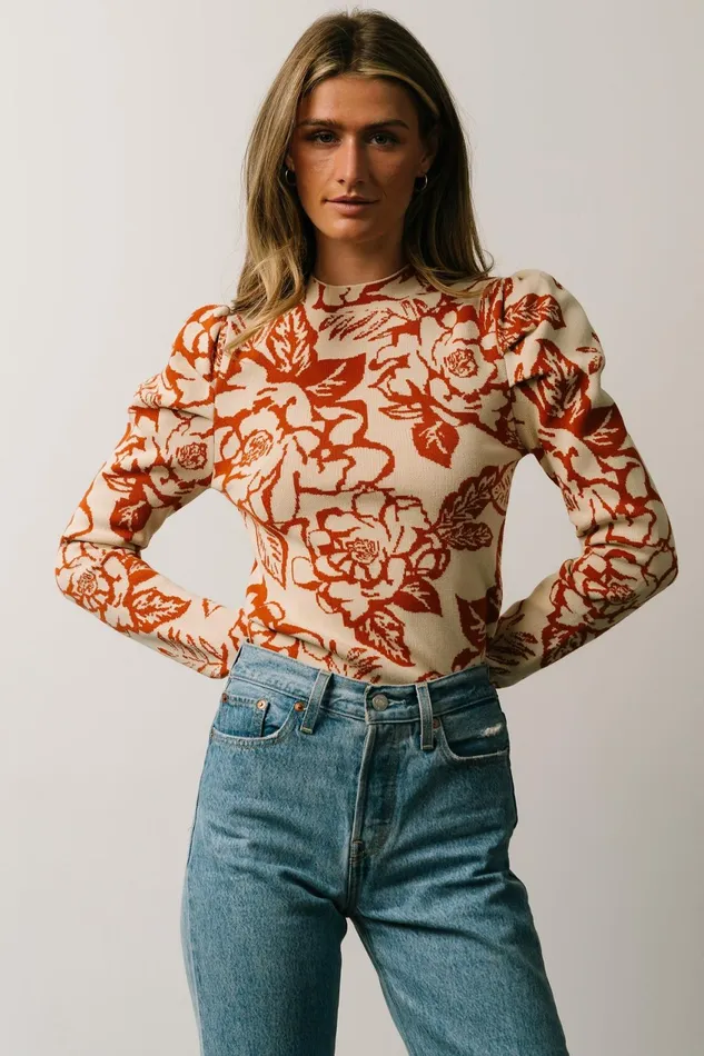 Women Blouses Shirts Baltic Born Sebastian Sweater Rust Multi Women Blouses Shirts Baltic Born Sebastian Sweater Rust Multi