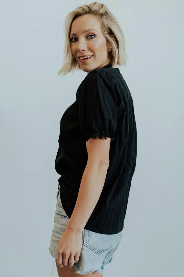 Women Blouses Shirts Baltic Born Sloane Button Top Black