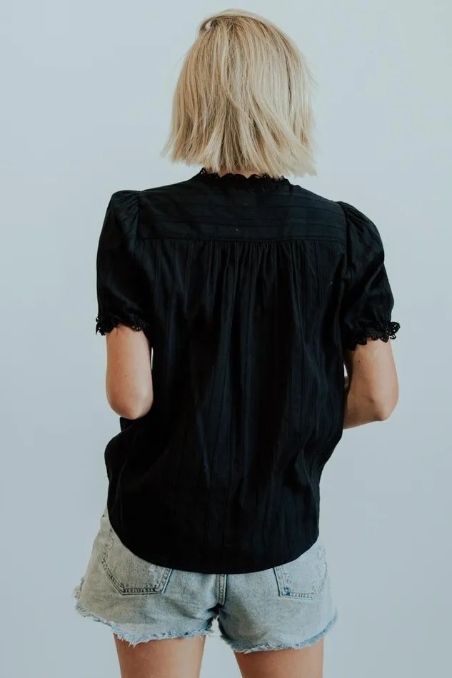 Women Blouses Shirts Baltic Born Sloane Button Top Black
