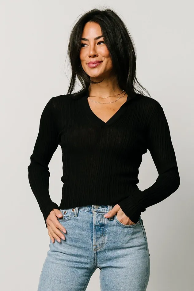 Women Blouses Shirts Baltic Born Zia Knit Top Black
