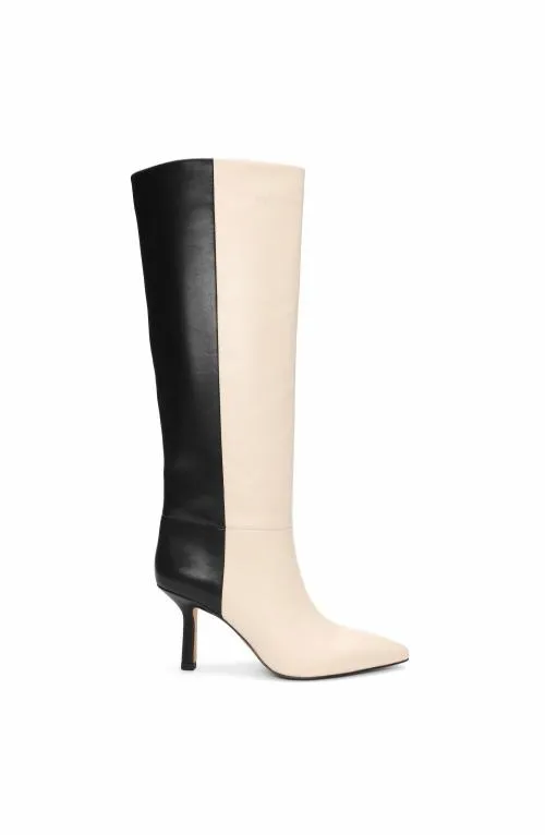 Women Boots Liverpool Los Angeles Bryn Max Calf Twotone Leather Boot Ecru Black