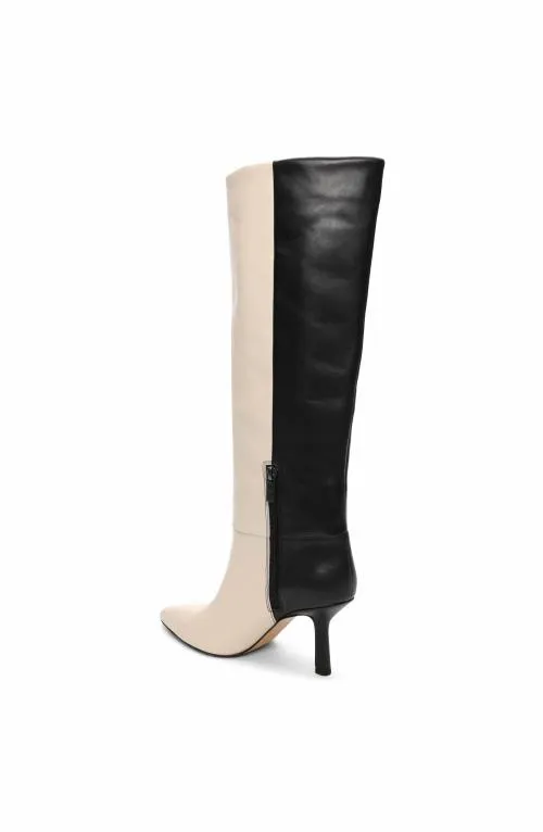 Women Boots Liverpool Los Angeles Bryn Max Calf Twotone Leather Boot Ecru Black