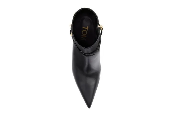 Women Boots Tom Ford Leather Padlock Ankle Boot Black