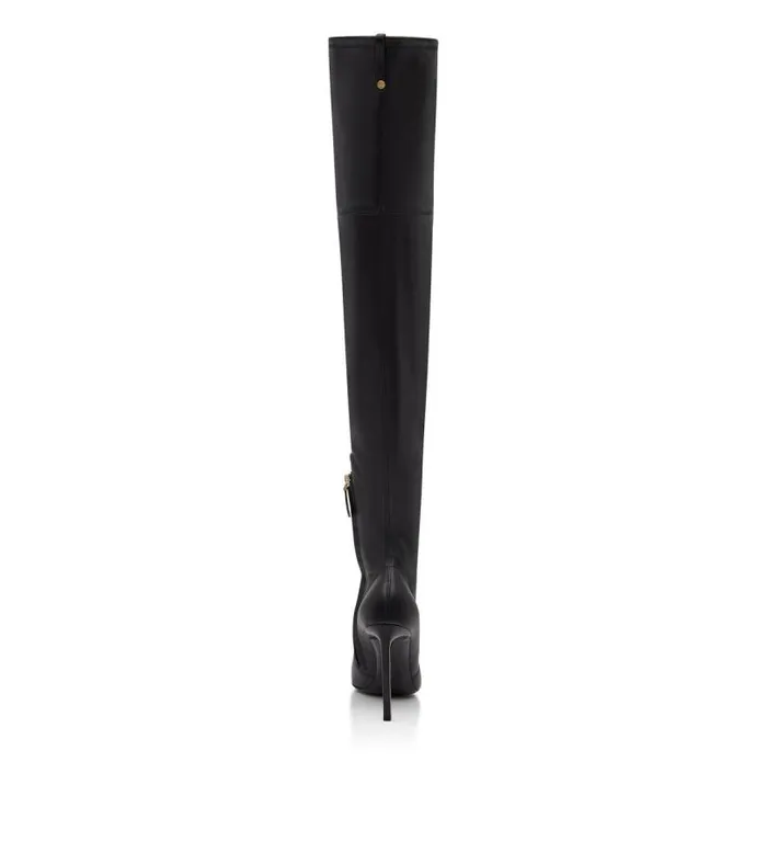 Women Boots Tom Ford Stretch Nappa Leather T Screw Over The Knee Boot Black Women Boots Tom Ford Stretch Nappa Leather T Screw Over The Knee Boot Black