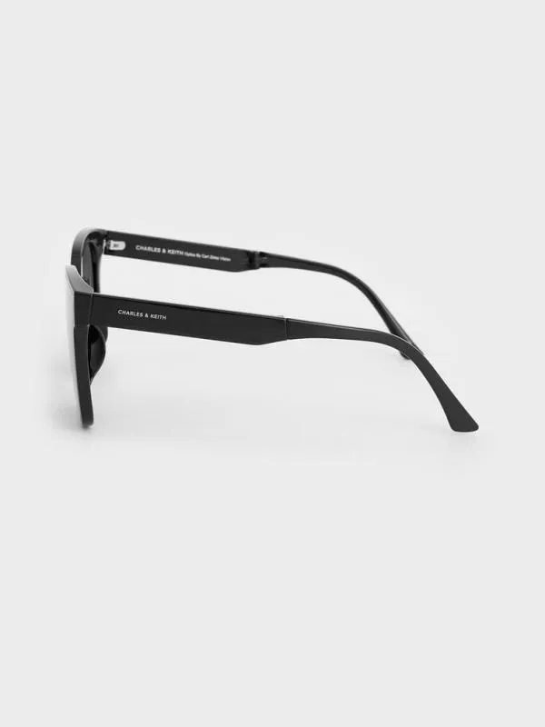 Women Brea Foldable Sunglasses 8211 Black CHARLES and KEITH Square