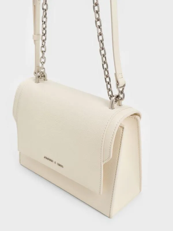 Women Brennan Chain Handle Crossbody Bag 8211 Cream CHARLES and KEITH Crossbody Bags