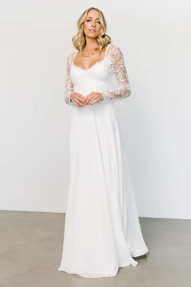 Women Bridal Baltic Born Adalaide Long Sleeve Maxi Dress Off White Women Bridal Baltic Born Adalaide Long Sleeve Maxi Dress Off White