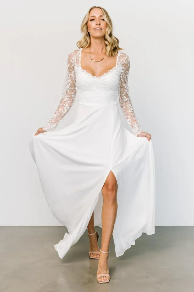 Women Bridal Baltic Born Adalaide Long Sleeve Maxi Dress Off White Women Bridal Baltic Born Adalaide Long Sleeve Maxi Dress Off White
