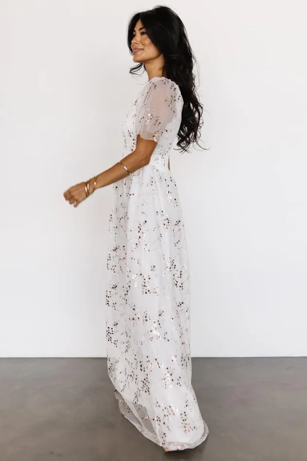 Women Bridal Baltic Born Cassandra Tulle Maxi Dress Metallic White Women Bridal Baltic Born Cassandra Tulle Maxi Dress Metallic White