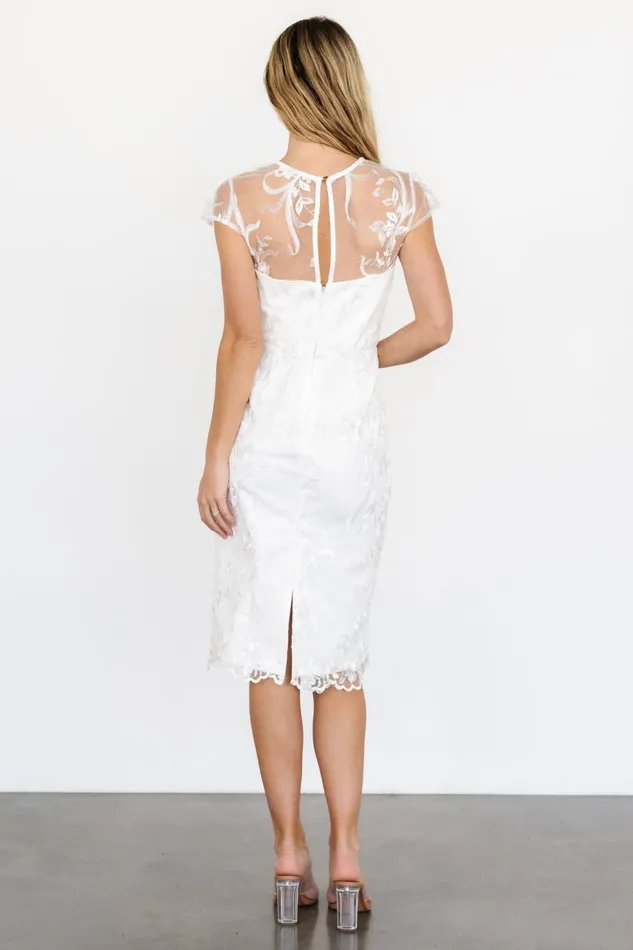 Women Bridal Baltic Born Delphine Applique Midi Dress Off White Women Bridal Baltic Born Delphine Applique Midi Dress Off White