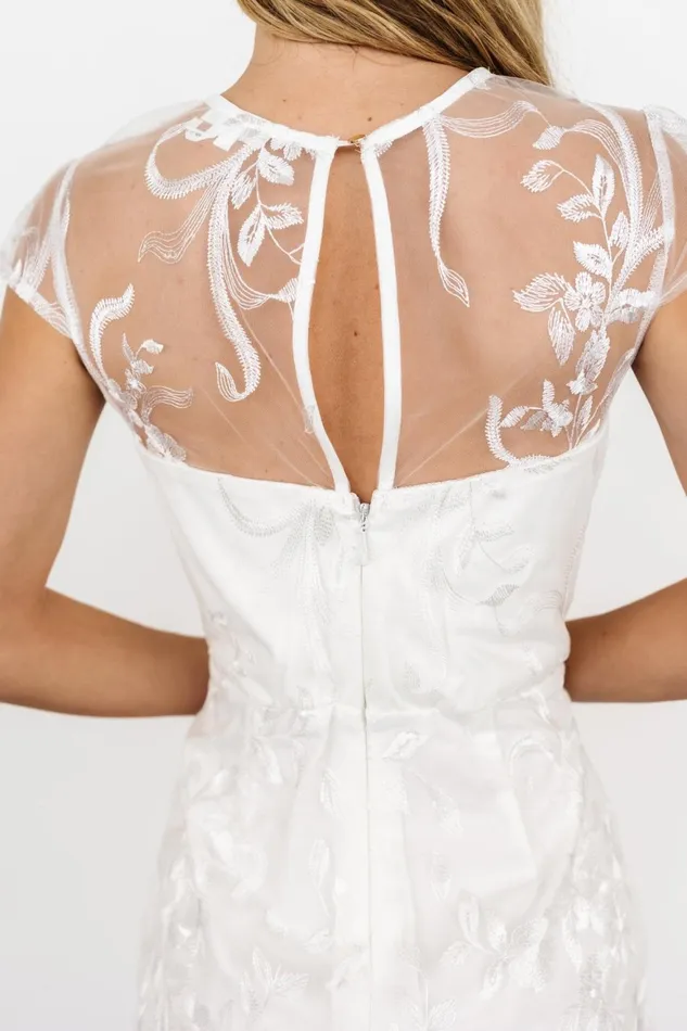 Women Bridal Baltic Born Delphine Applique Midi Dress Off White Women Bridal Baltic Born Delphine Applique Midi Dress Off White