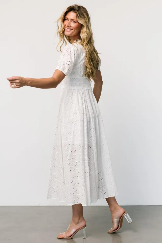 Women Bridal Baltic Born Esther Eyelet Midi Dress Off White Women Bridal Baltic Born Esther Eyelet Midi Dress Off White