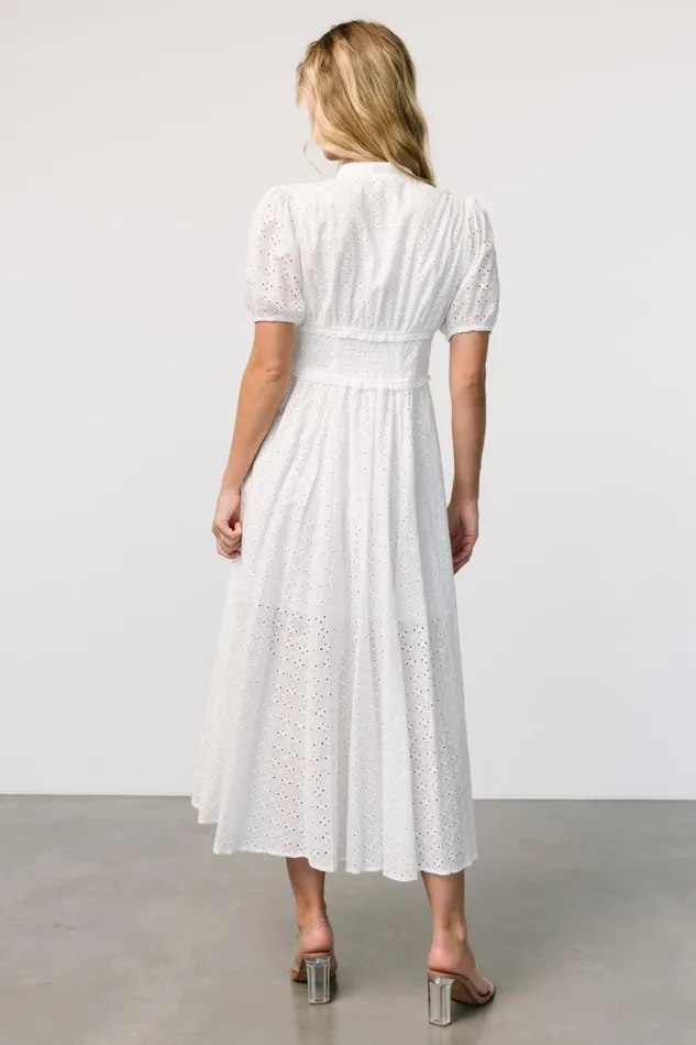 Women Bridal Baltic Born Esther Eyelet Midi Dress Off White Women Bridal Baltic Born Esther Eyelet Midi Dress Off White