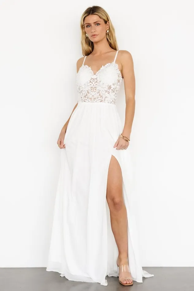 Women Bridal Baltic Born Samantha Lace Top Gown Off White