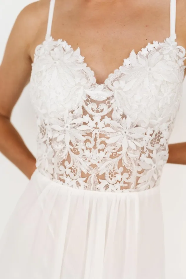 Women Bridal Baltic Born Samantha Lace Top Gown Off White