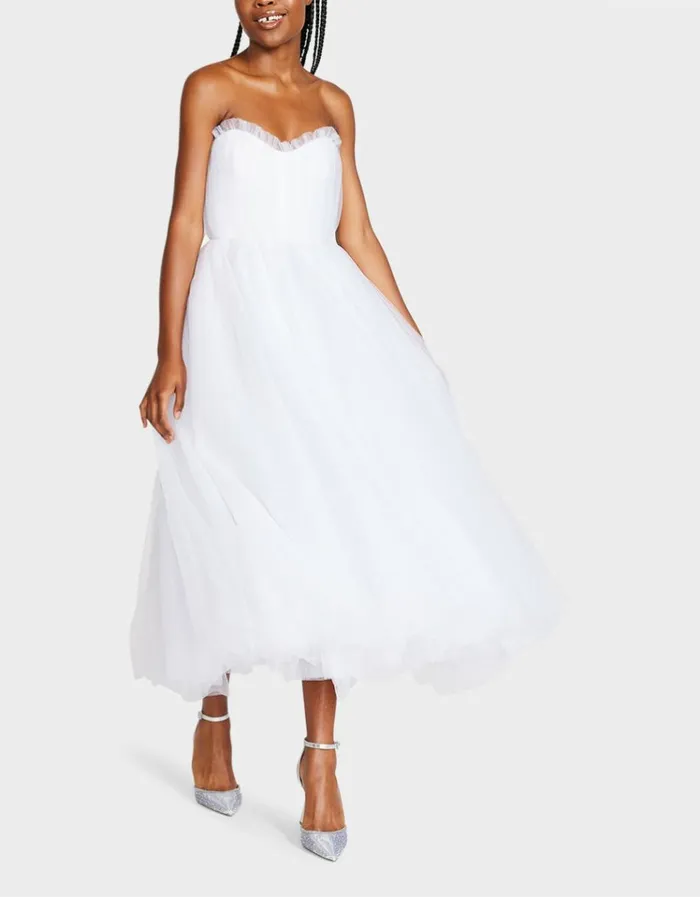 Women BRIDE VIBES TULLE DRESS WHITE Betsey Johnson