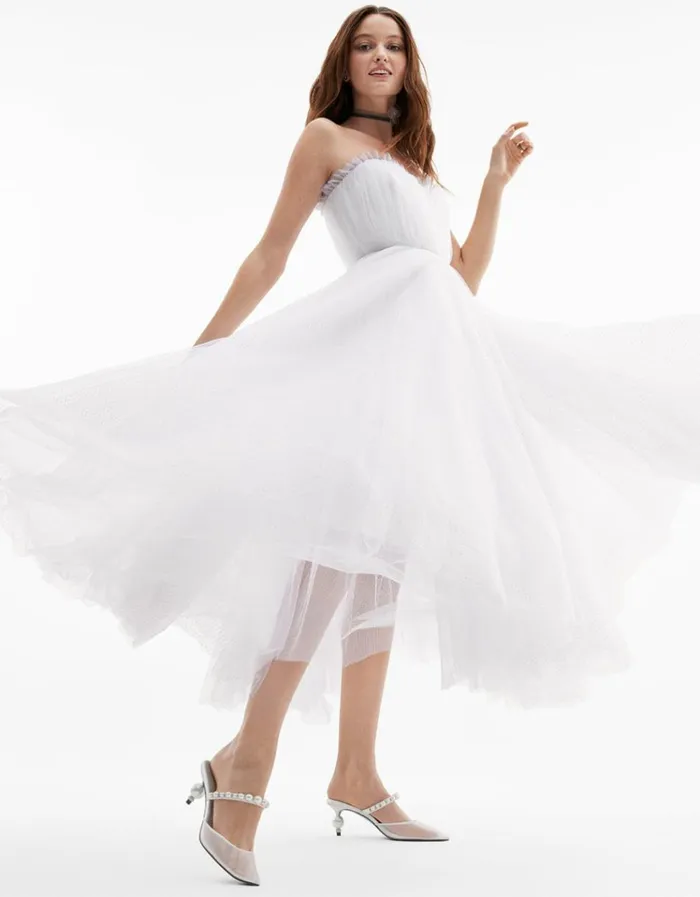 Women BRIDE VIBES TULLE DRESS WHITE Betsey Johnson