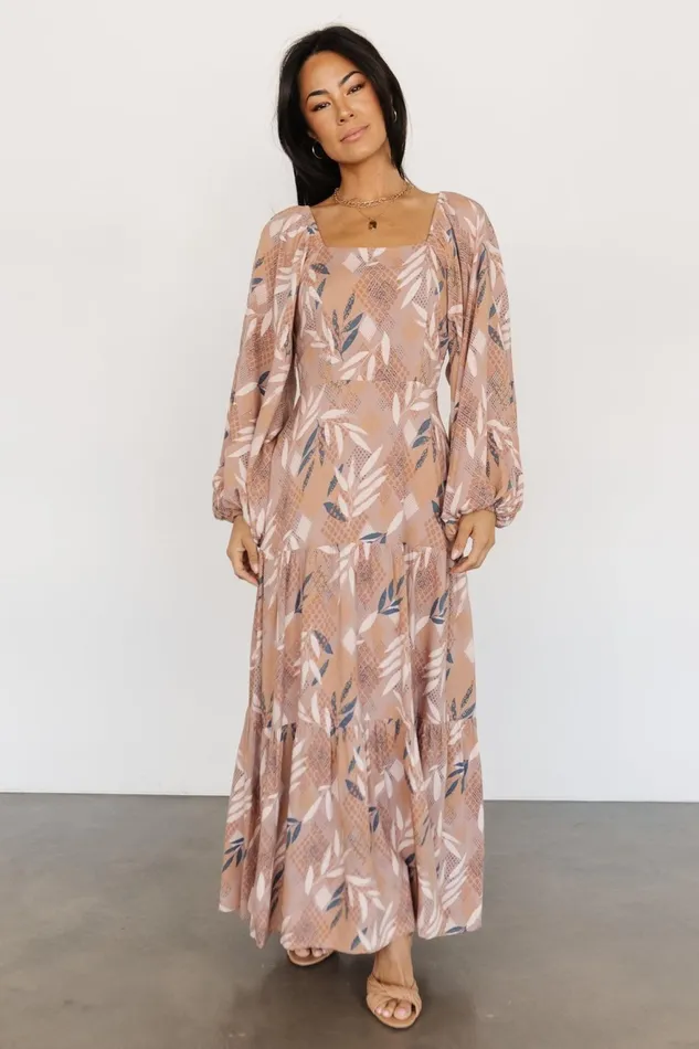 Women Bump Friendly Baltic Born Barbara Maxi Dress Dusty Mauve Print