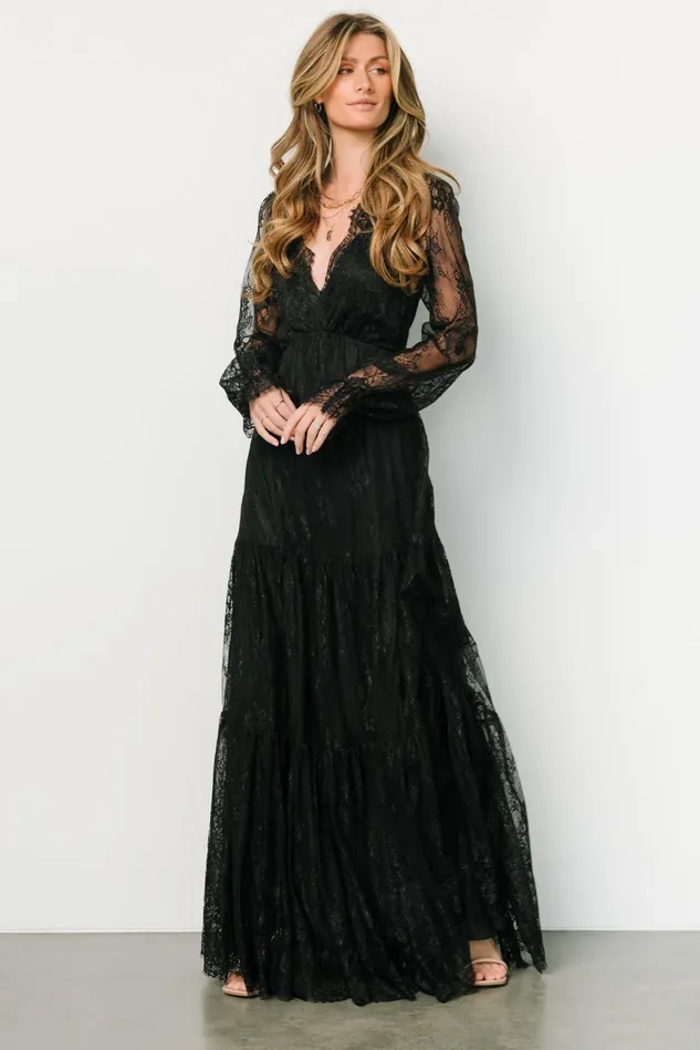 Women Bump Friendly Baltic Born Gloria Lace Maxi Dress Black