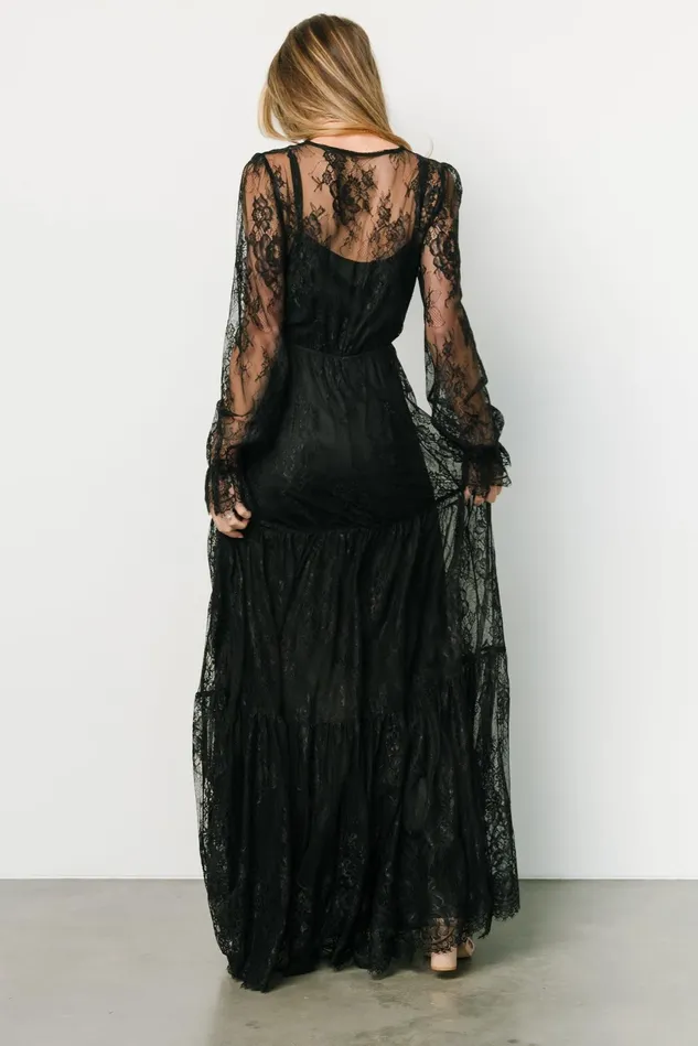 Women Bump Friendly Baltic Born Gloria Lace Maxi Dress Black