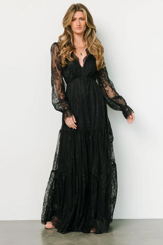 Women Bump Friendly Baltic Born Gloria Lace Maxi Dress Black