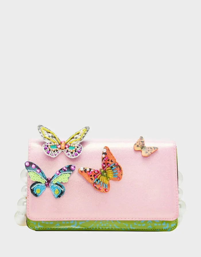 Women BUTTERFLY CROSSBODY PINK MULTI Betsey Johnson