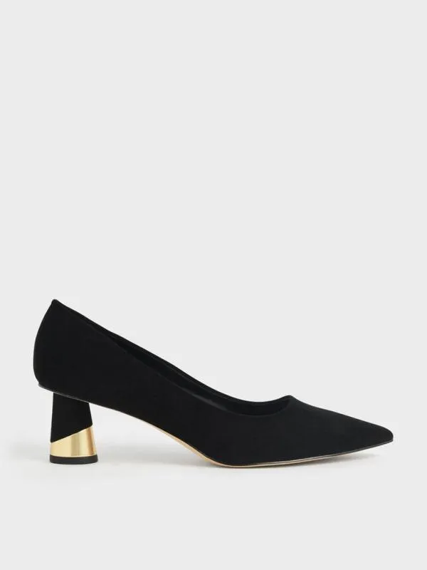 Women Cammie Metallic Sculptural Heel Textured Pumps 8211 Black Textured CHARLES and KEITH Heels Women Cammie Metallic Sculptural Heel Textured Pumps 8211 Black Textured CHARLES and KEITH Heels
