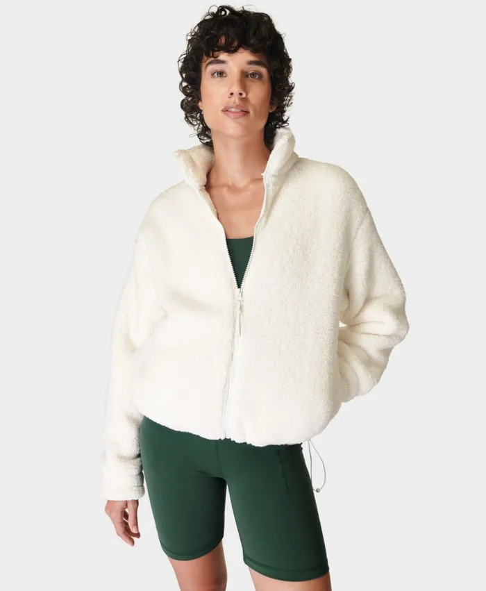 Women Canyon Fleece Zip Up Lily White Sweaty Betty Jumpers Hoodies