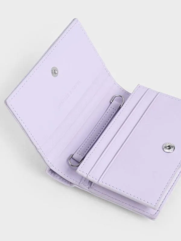 Women Cassia Quilted Mini Wallet 8211 Lilac CHARLES and KEITH Wallets On Chain